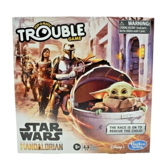 Hasbro Gaming Disney Star Wars the Mandalorian Pop-O-Matic Trouble Game New - Picture 1 of 6